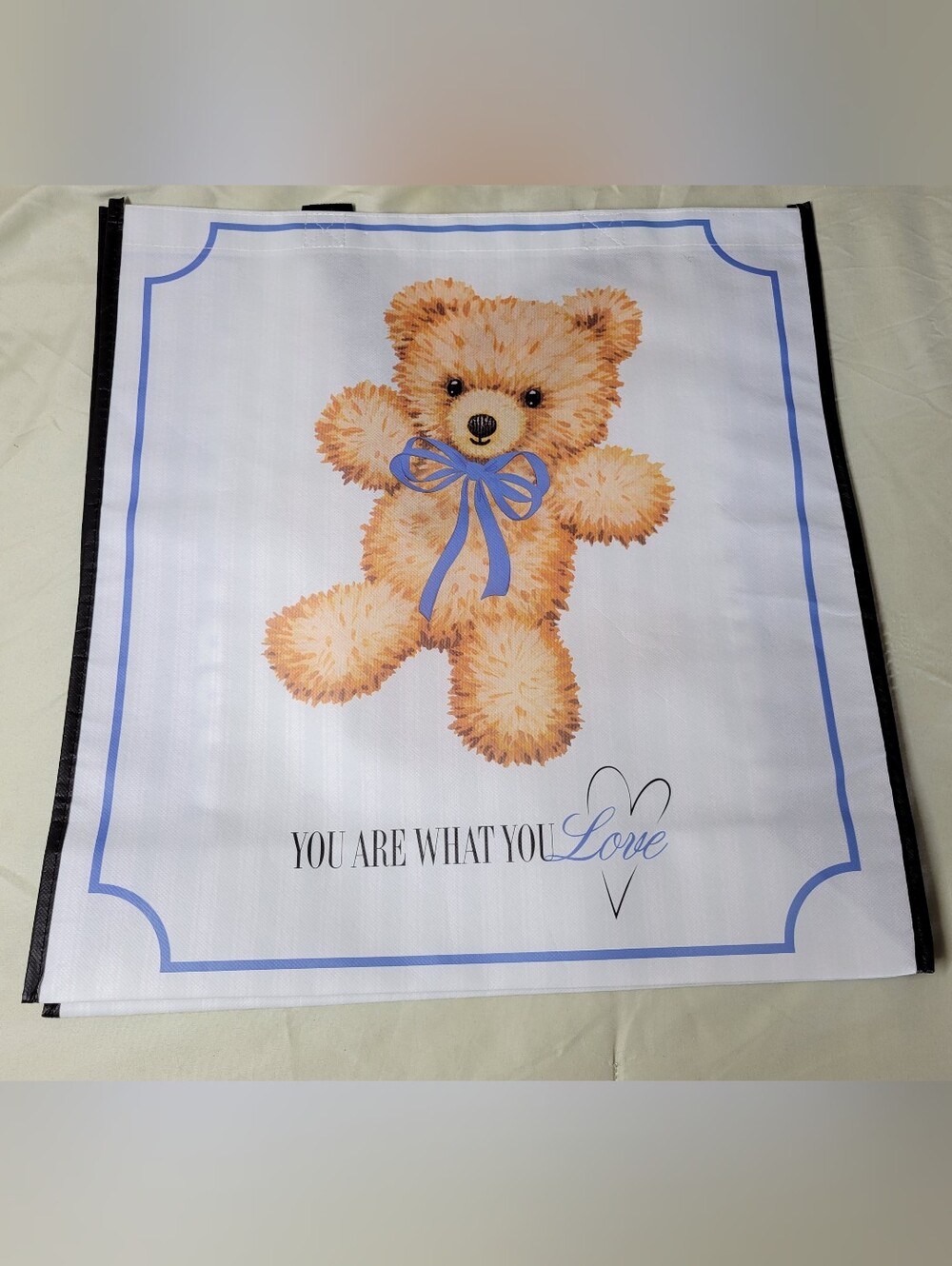 Large Teddy Bear Print Tote Panel
